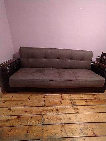 kafe divanı: Mebel növü: 3 nəfərlik divan - Rəng: qəhvəyi/boz parçalı oturacaq və — 2