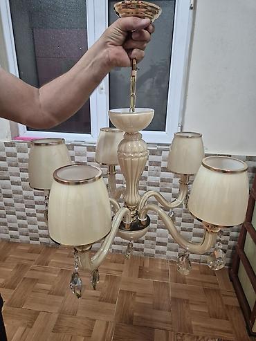 ev ucun divar saatlari: Çılçıraq, 5 lampa — 1