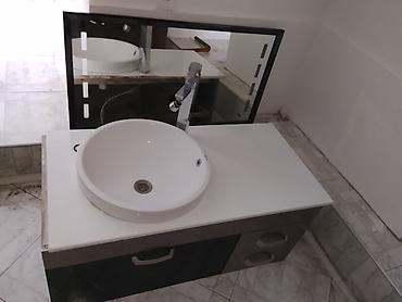hamam kranti: Vanna otağı üçün lavabo dəsti - Üstdan qoyulan dairəvi keramika — 2