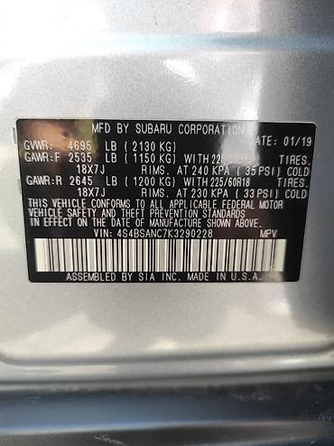 Subaru: Subaru Outback: 2019 г., 2.5 л, Вариатор, Бензин, Универсал — 2