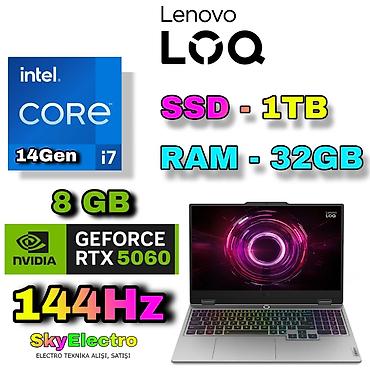 Yeni Lenovo LOQ, 15.6 ", Intel Core i7, 1 TB, Ödənişli çatdırılma, Rayonlara çatdırılma, Ünvandan götürmə