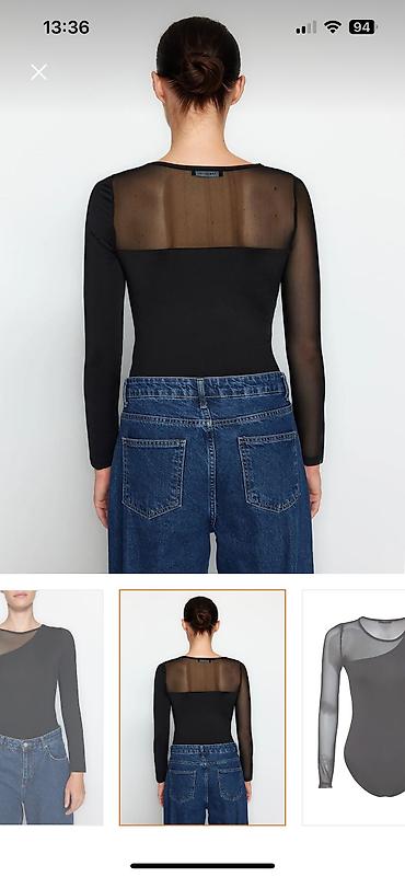 qarabag lyon: Qolu tül bluZ body. Trendyolmilla — 2