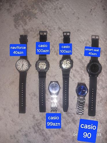 casio saat qiymetleri: Saat kolleksiyası - Naviforce analoq saat – qara silikon qayış, iri — 1