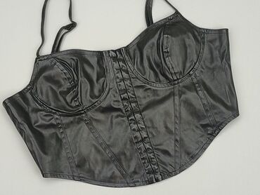 czarne t shirty damskie z dekoltem: Top Shein, M (EU 38), condition - Perfect