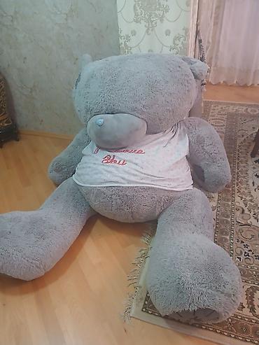 oyuncaq masin: Böyük ölçülü yumşaq oyuncaq ayı - Rəng: boz - Üzərində “I love you” — 4