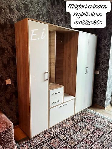 isvaner: Dəhliz üçün çoxfunksiyalı dolab sistemi - Material: ağ və ağac — 1