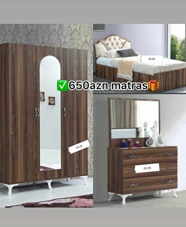 Yataq otağı dəstləri: İkinəfərlik çarpayı, 2 tumba, Azərbaycan, Yeni — 7