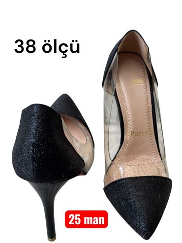 ayaqqabı кожанные: Tuflilər, Ölçü: 38, rəng - Qara, İşlənmiş
