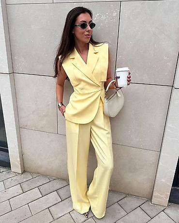 Kompleti: 💫💫Damski komplet – sako bez rukava i pantalone sa širokim nogavicama — 17