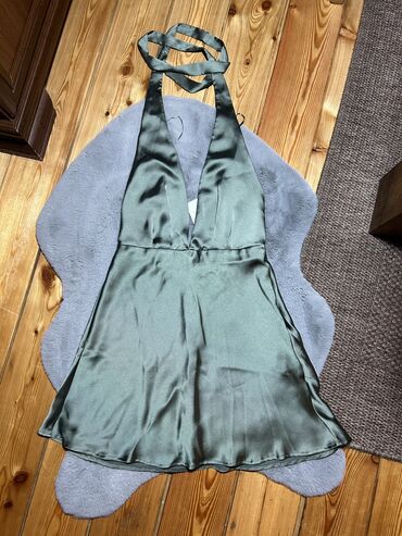 ljubičasta haljina: Zara S (EU 36), color - Khaki, With the straps
