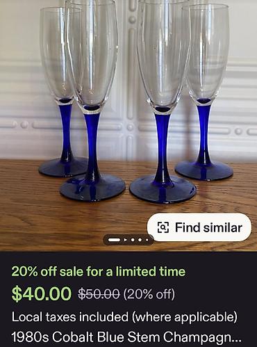 Čaše: Holandske nove vintaz case za vino. Case za vino staklo,kobaltno — 4