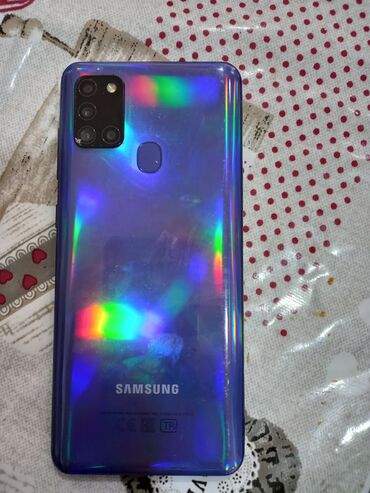 зарядное самсунг: Samsung Galaxy A21S, 128 ГБ, цвет - Синий, Отпечаток пальца
