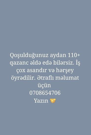 hekim komekcisi vakansiya 2023: Onlayn iş imkanı ilə qoşulduğunuz aydan etibarən 110+ qazanc əldə edə