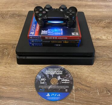 PS4 (Sony Playstation 4): Sony PlayStation 4 Slim 1TB Üzərində 4 ədəd oyun diski verilir.(The