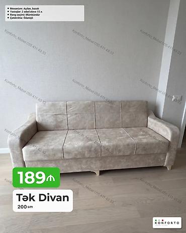 Tək divan – 200 sm Xüsusiyyətlər: - Mexanizm: açılan, bazalı (yataq lalafo.az -da Tək divan – 200 sm Xüsusiyyətlər: - Mexanizm: açılan, bazalı (yataq