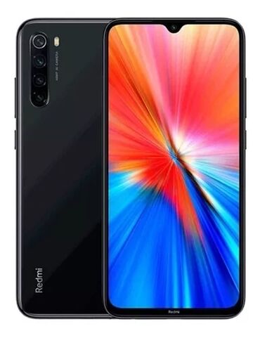 telefon kredit online: Xiaomi Redmi Note 8, 64 GB, rəng - Qara, 
 Face ID, Barmaq izi