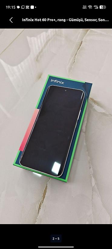 huawei 4g router 2: Infinix Hot 60 Pro+, 256 GB, rəng - Gümüşü, Sensor — 2