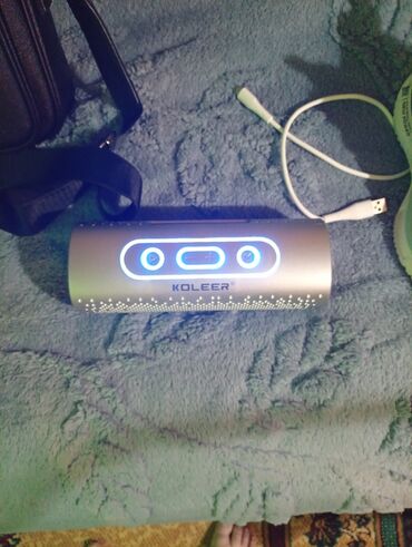 кийиз чехол: Портативная Bluetooth-колонка KOLEER в серебристом корпусе с