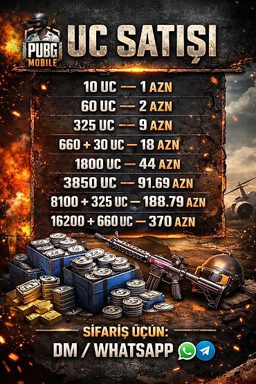 soyuducu evden satiw: PUBG Mobile üçün UC satışı Paketlər və qiymətlər: - 10 UC — 1 AZN - — 1
