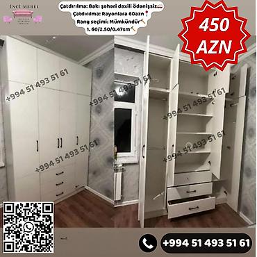 Ağ rəngdə, çoxfunksiyalı qarderob şkafı. Xüsusiyyətlər: - Ölçülər lalafo.az -da Ağ rəngdə, çoxfunksiyalı qarderob şkafı. Xüsusiyyətlər: - Ölçülər