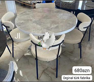 Mətbəx üçün, Yeni, Açılmayan, Yumru masa, 4 stul