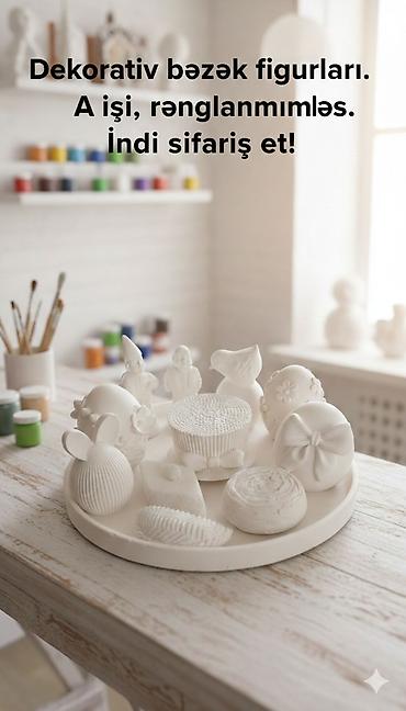 Fiqurlar: Fiqur, Gips, rəng - Ağ — 5