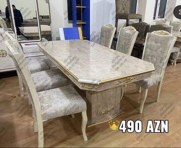 Qonaq otağı üçün, Yeni, Açılmayan, Dördbucaq masa, 6 stul, Azərbaycan