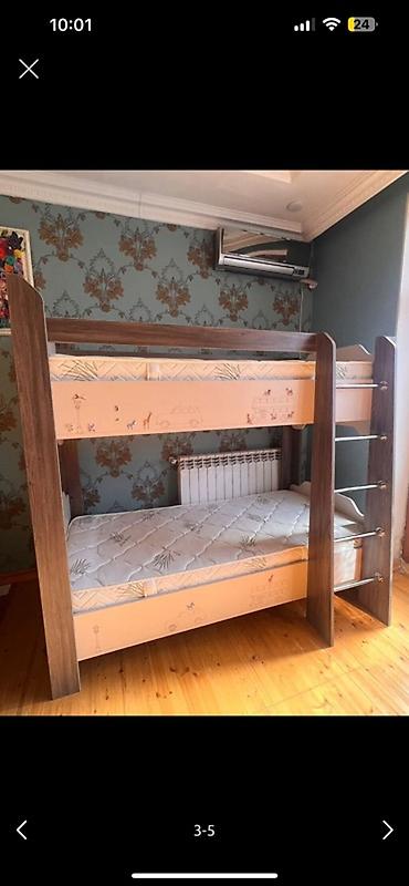 Мебель: Uşaq iki mərtəbəli çarpayı + 2 ədəd döşək dəsti - Model: iki — 3