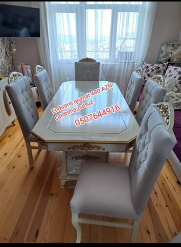 Sifarişlə masa və oturacaq dəstləri: Dördbucaq masa, Qonaq otağı üçün, 6 nəfər, Açılan, Azərbaycan, Zəmanətli -da lalafo.az — 4 Sifarişlə masa və oturacaq dəstləri: Dördbucaq masa, Qonaq otağı üçün, 6 nəfər, Açılan, Azərbaycan, Zəmanətli — 4