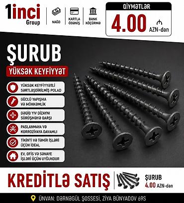 Şurub – yüksək keyfiyyətli, sərtləşdirilmiş poladdan Xüsusiyyətlər: -