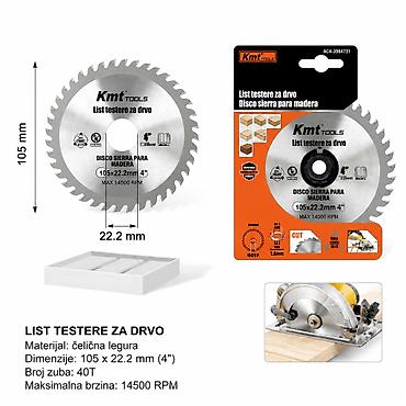 KMT legura list testere za drvo – 4" (SKU: 9364711, EAN: ) Opis: -