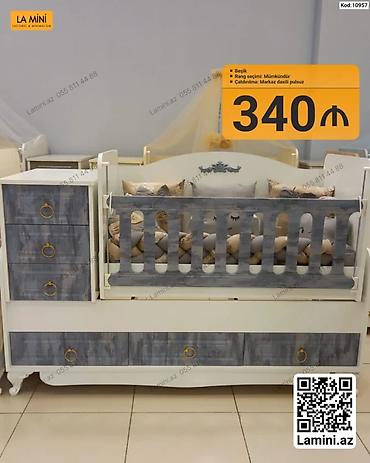 Beşiklər: Beşik – funksional uşaq mebeli - Model kodu: 10957 - Rəng seçimi — 1