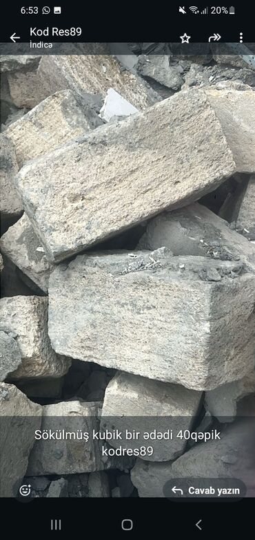 Gəmiricilər: Sökülmüş kubik bir ədədi 40qəpik kodres89