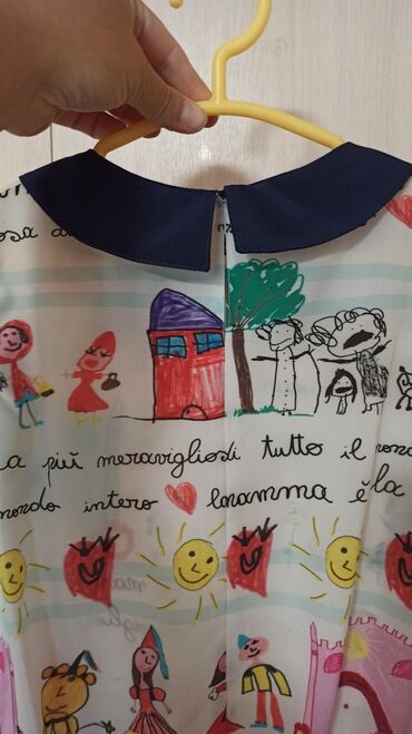 итальянские вещи: Детский топ, рубашка, цвет - Белый, Б/у