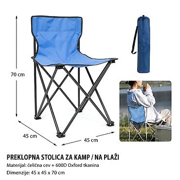 KMT Četvoronožna stolica velika plava 297020 - Tip: Preklopna stolica