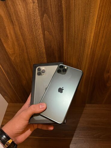 Apple iPhone: IPhone 11 Pro Max, 64 GB, Matte Midnight Green, Zəmanət, Face ID, Sənədlərlə