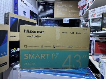 Телевизоры: Телевизоры LED Hisense 43A5730FA с тонким черным корпусом оснащен