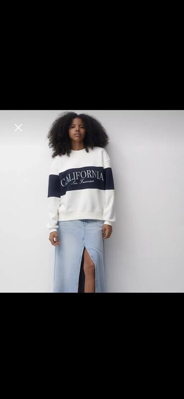 oversize: Кофта S (EU 36), цвет - Белый, Pull and Bear