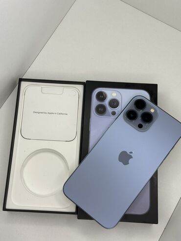 компьютер экран: IPhone 13 Pro Max, Колдонулган, 256 ГБ, Sierra Blue, Куту, 89 %
