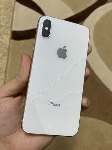 Apple iPhone: IPhone X, 64 GB, Ağ, Face ID, Simsiz şarj, Zəmanət