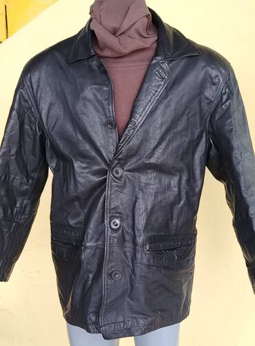 Kožne jakne: Kožna jakna Prava koža, L (EU 52), bоја - Crna — 2