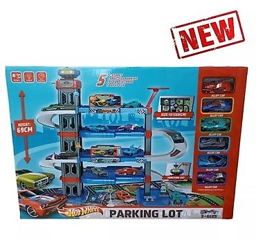 кызыл конструктор: Четырехъярусная парковка Hot Wheels с машинками и эффектами Новые! — 2