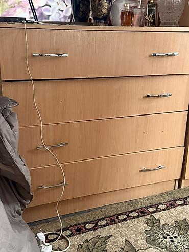 Спальные гарнитуры: Спальный гарнитур, Б/у, Двуспальная кровать, Шкаф, Комод, Самовывоз, цвет - Бежевый — 8