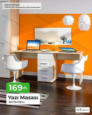 ofis masa: Düz masa, Stulsuz, Polkasız, Siyirməli, Sadə laminat — 1