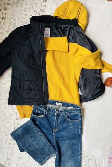 прокат национальных костюмов для детей: GAP куртка👍 Очень теплая Нежная водолазка Горчичный цвет S-M Джинсы