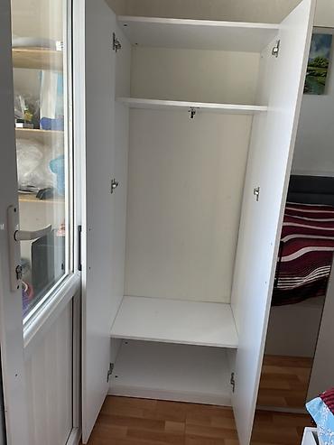 Dolablar: Ağ rəngdə 3 qapılı geyim şkafı - Material: laminat/MDFlam, ağ rəng - — 8