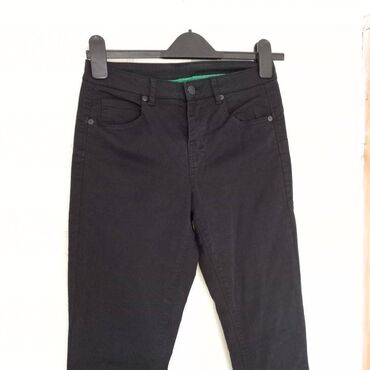 replay cargo pantalone: Nove Benetton crne pantalone - S. Nove Benetton crne pantalone ravnih