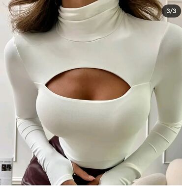 Bluze: XL, Likra, Jednobojni, bоја - Crna — 10