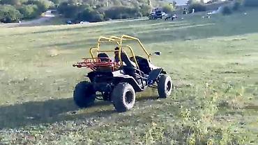 Kvadrosikllar: İki nəfərlik off-road buggi - Güclü boru karkaslı şassi, sarı rəngli — 4