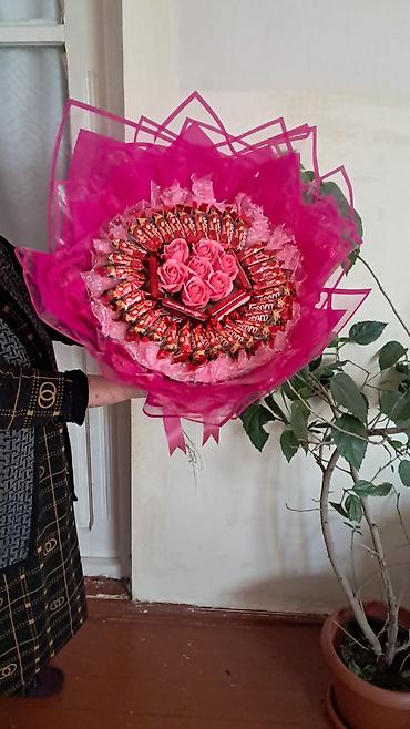 oğlan üçün hediyyeler: Məhsul: Gül buketləri və dekorativ hədiyyələr - Zərif gəlin buketi — 9